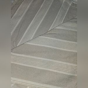 Vera Wang Gray White Horizontal Stripe Fabric Shower Curtain 64×66